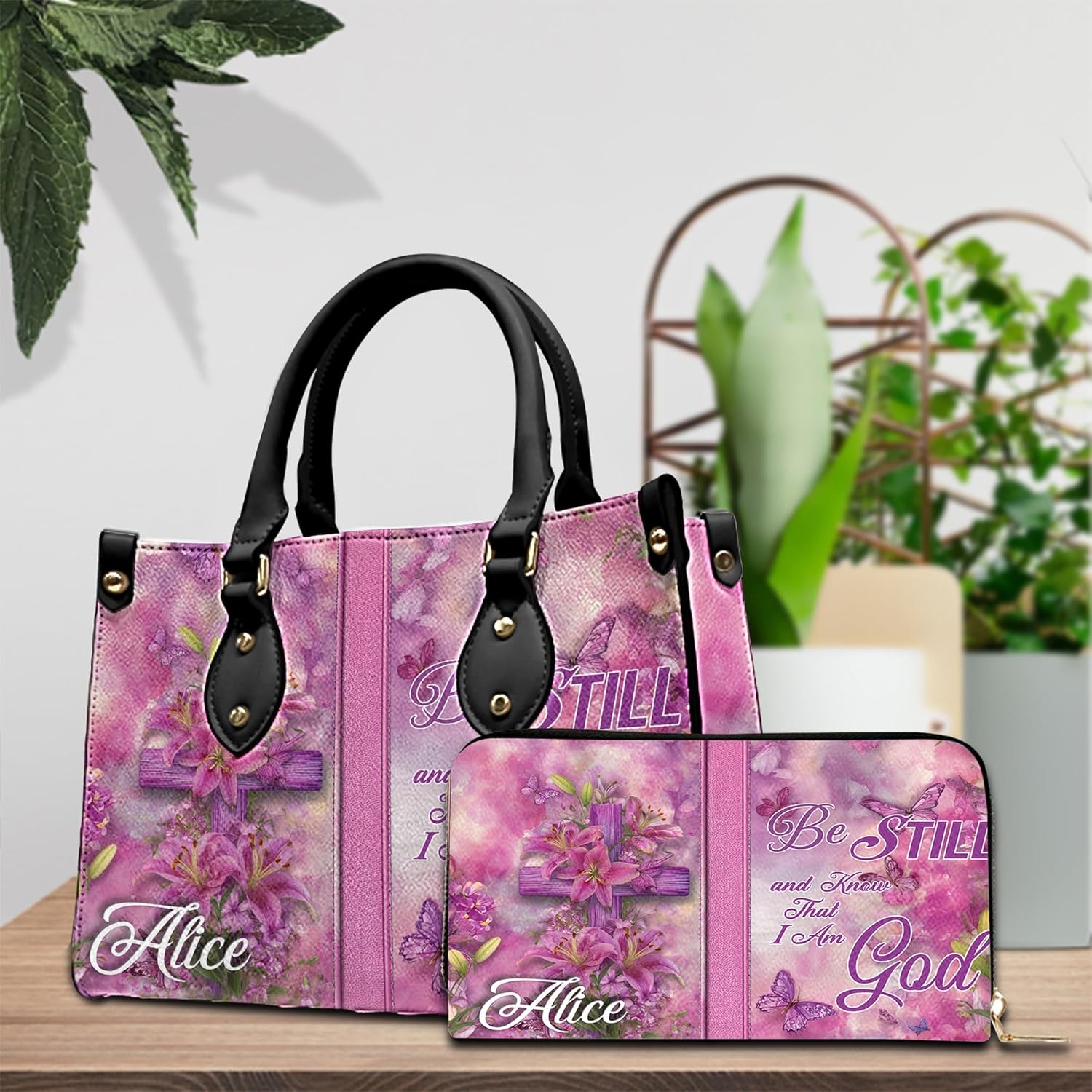 Christian Leather Handbag, Custom Faith with Cross Religious PU Leather Purse Gift for Women, Mom, Sister - Image 8