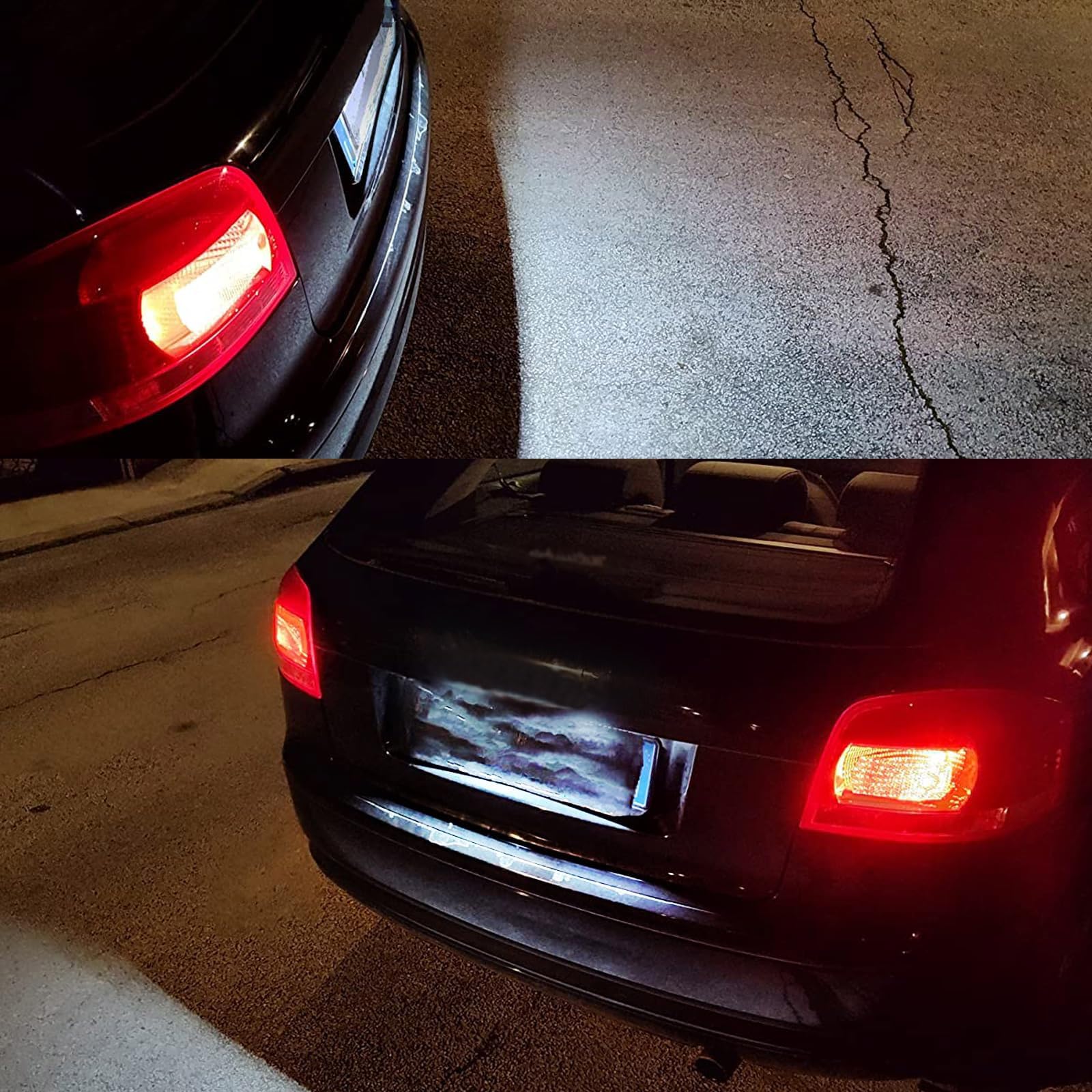 Oświetlenie tablicy rejestracyjnej, 2 x tylne lampy LED do Audi A3 S3 A4 S4 RS4 A5 A6 C6 A8 S8 Q7 RS4 RS6, 3528 SMD z magistralą CAN-Bus bezbłędne wodoodporne