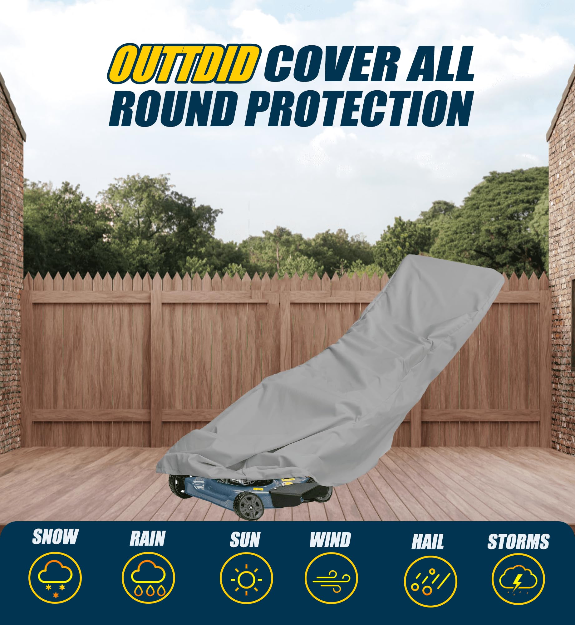 Housse De Protection Pour Tondeuse à Gazon - 600D Imperméable - 188x99x63,5 Cm