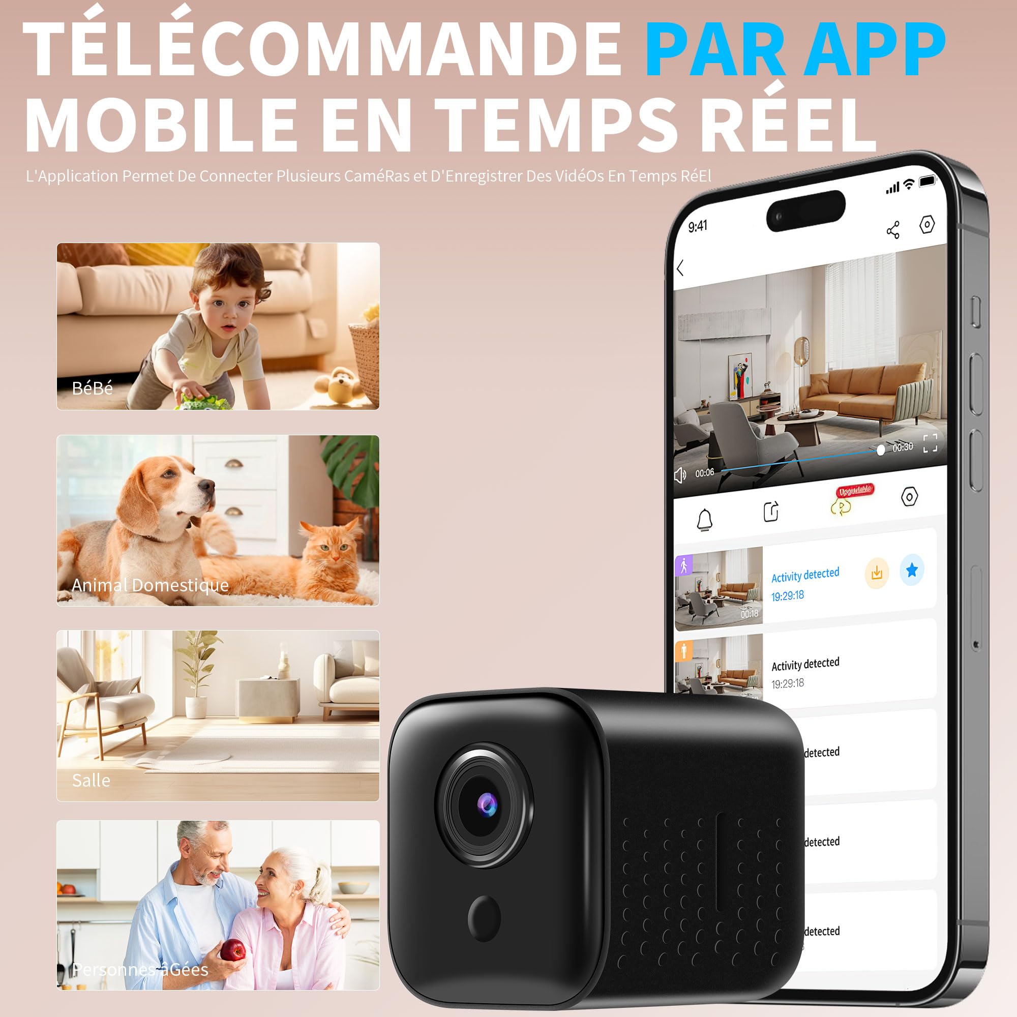 Caméra Espion 1080P Mini - Surveillance Intérieur/Extérieur - Détection Mouvement - Vision Nuit