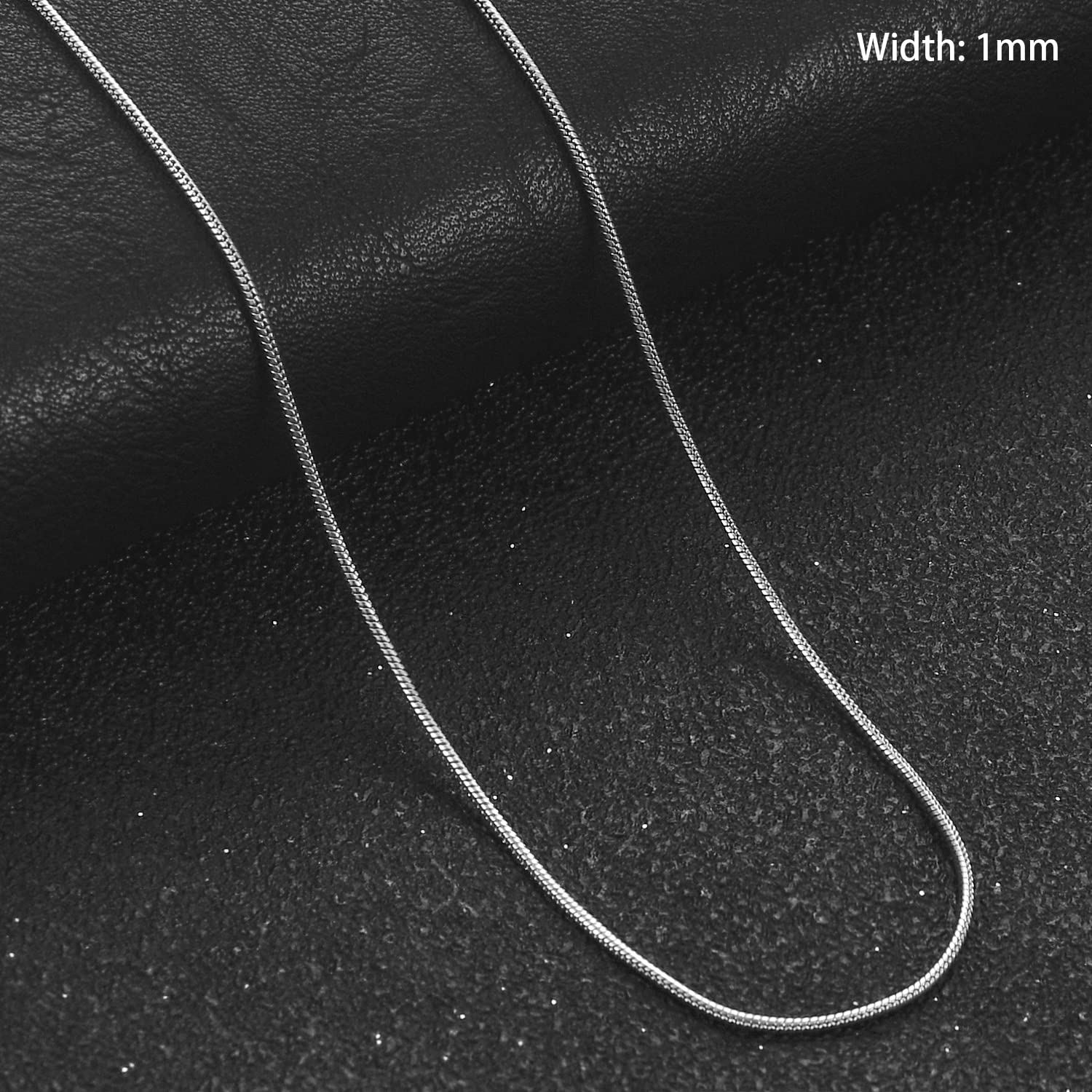 Choker necklace for women 1/1.5/2.4/4mm Stainless Steel Chain Fashion Sliver Necklace Snake Chain For Men And Women By ZZYY (Length : 35cm 14inch, Metal Color : Sliver 1mm)