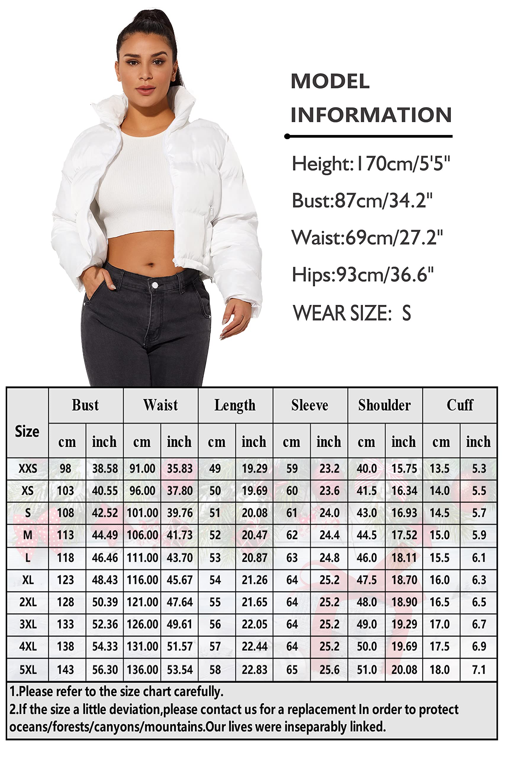 Veste Courte pour Femme Manteaux d'Hiver Femme Courte-Pointe Veste Décontractés Crop Down