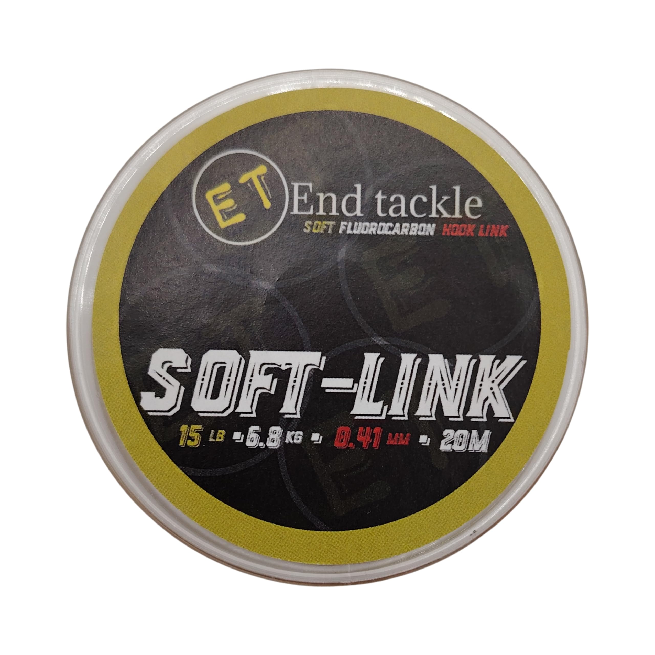 End Tackle Soft-Link Fluorocarbon Hooklink Material, 20m Spool, 10-25lb/0.33-0.53mm (15LB - 0.41mm)