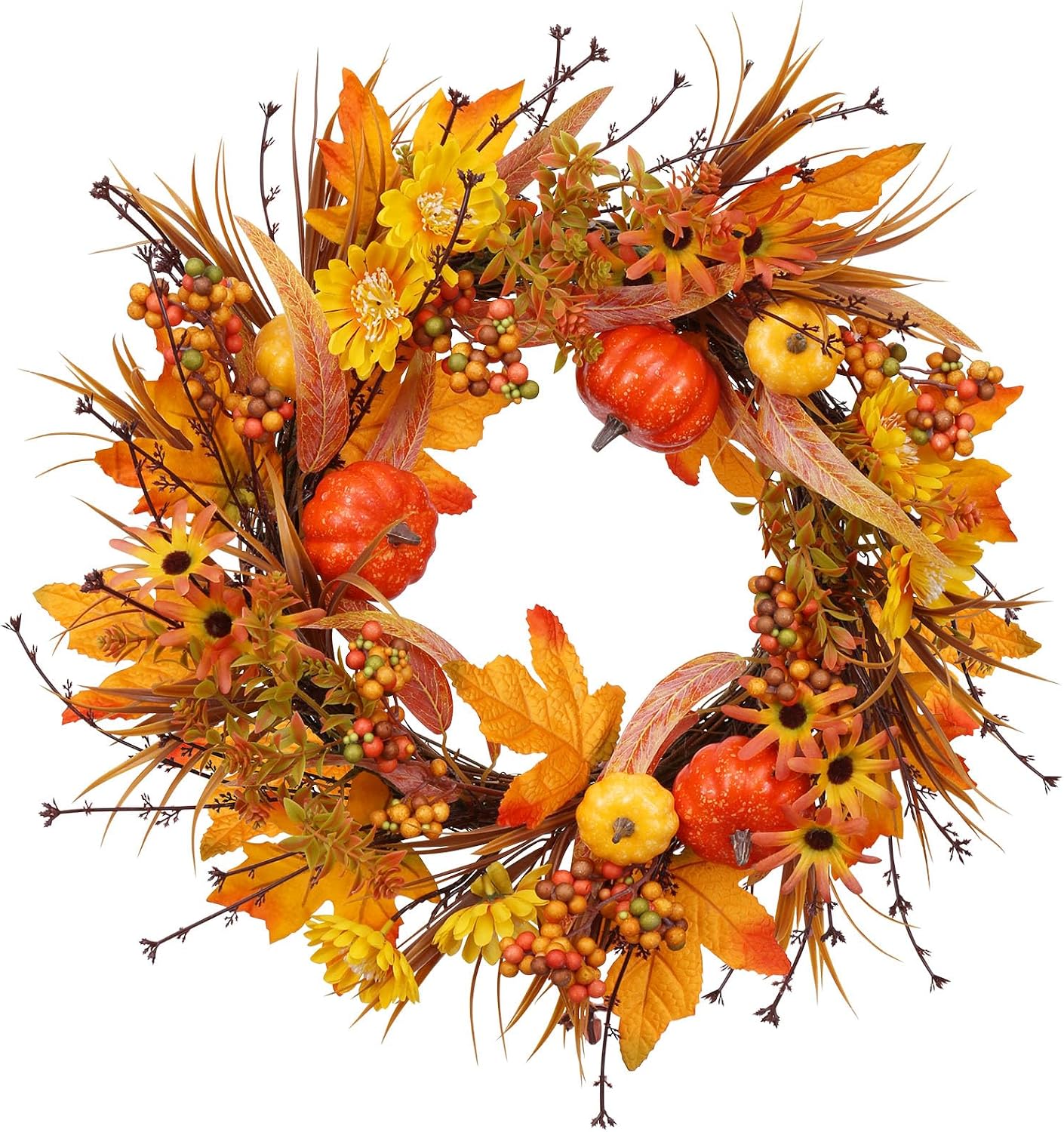 19In Fall Wreaths Front Door Decor for Home Autumn Thanksgiving