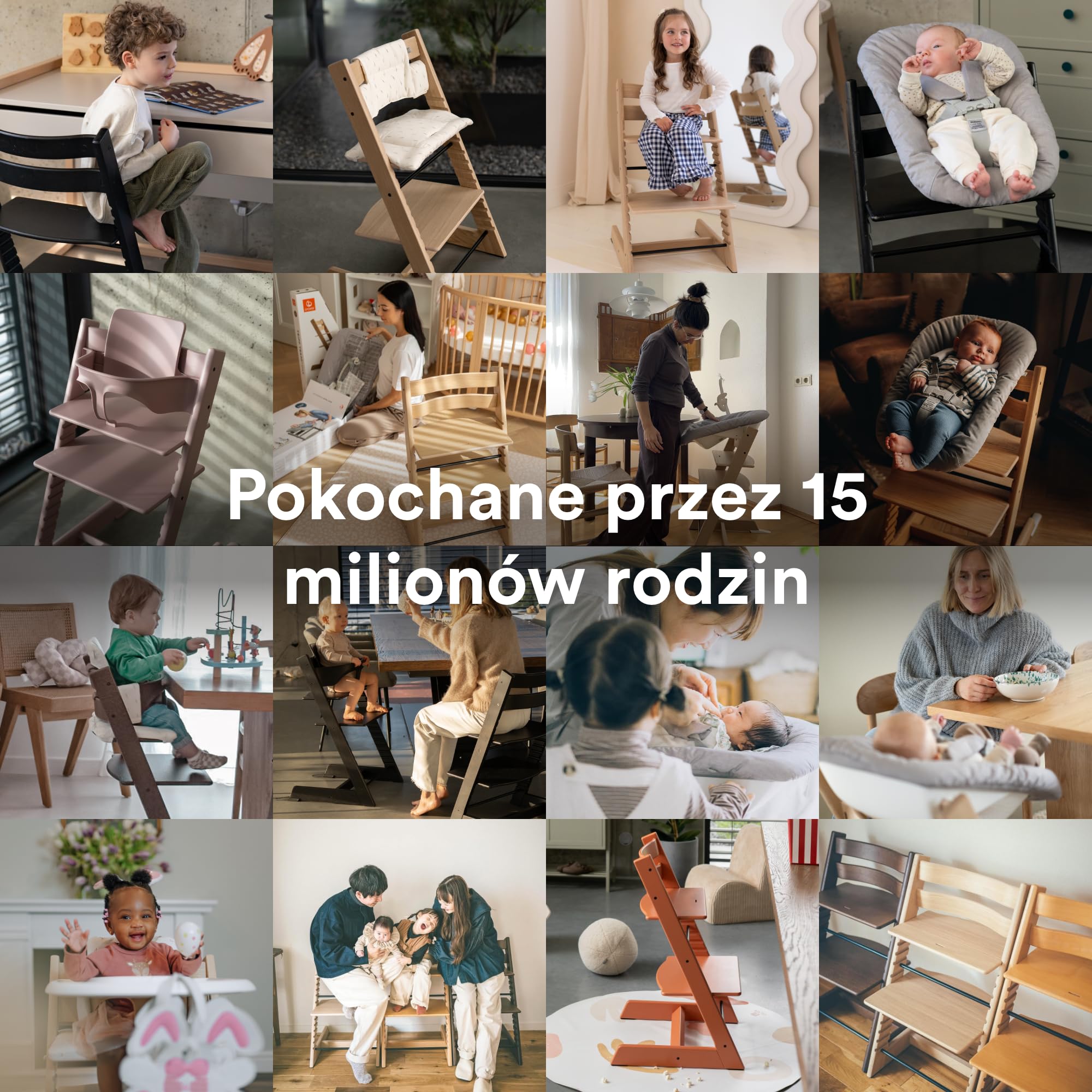 Krzesełko Tripp Trapp firmy Stokke, naturalne - regulowane, rozkładane krzesełko dla maluchów, dzieci i dorosłych - wygodne, komfortowe i ergonomiczne - klasyczny design