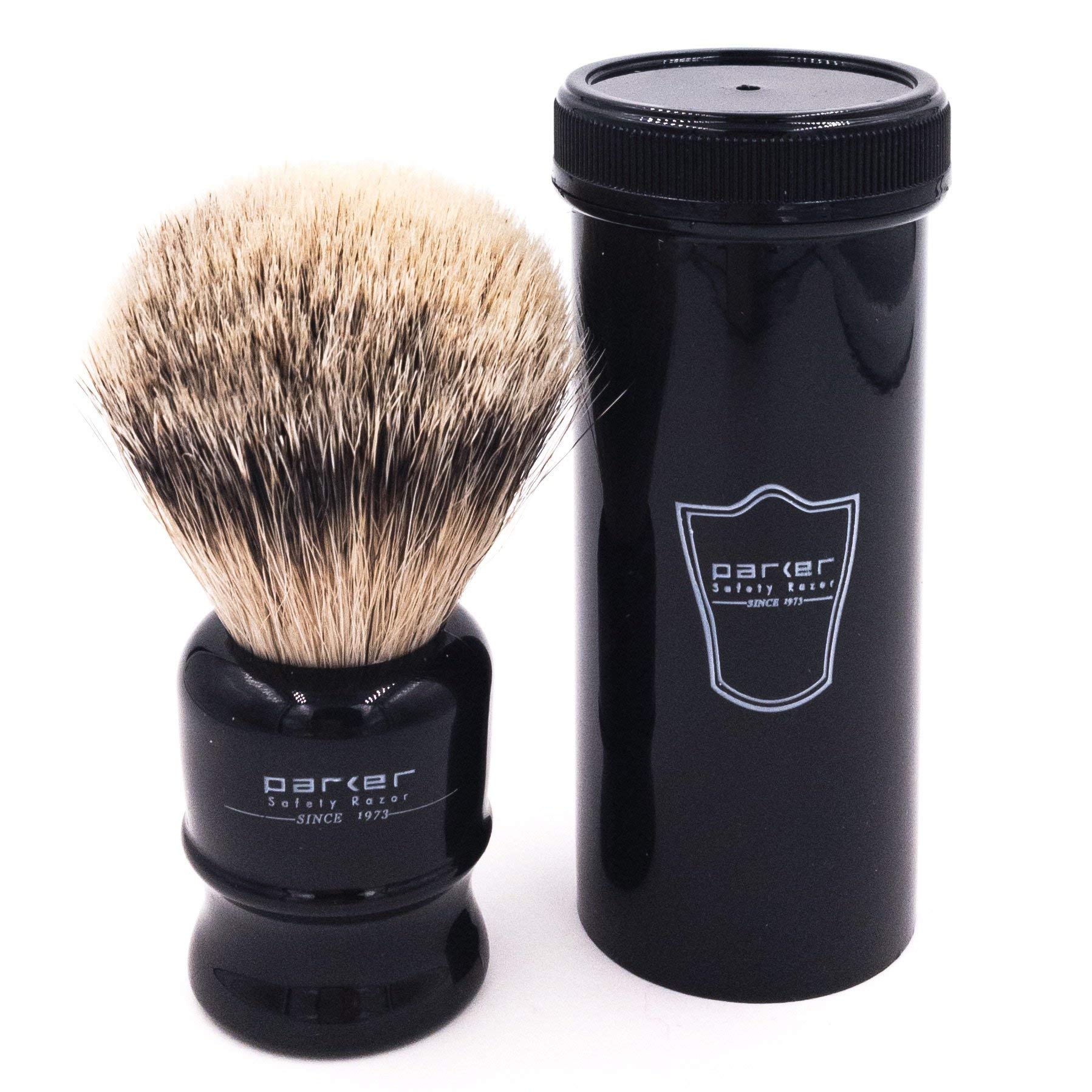 100% Silvertip Travel Shave Brush With Case, Black