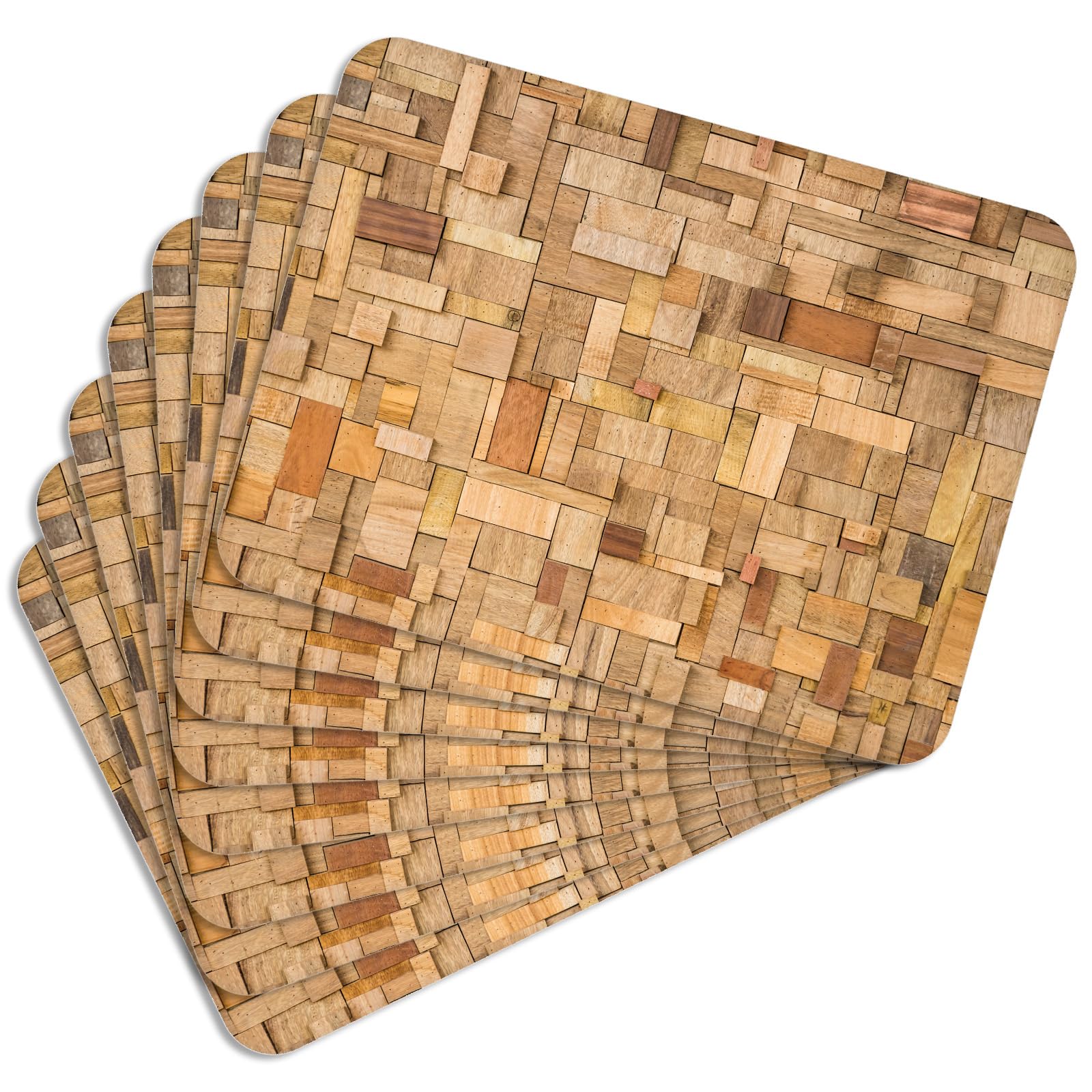 VELORA H&L Platzsets Kork - Tischsets 30 x 40 cm, Abwaschbar, rutschfest und Hitzebeständig bis 100°C, Dekorative Tischunterlagen für Küche und Esszimmer
