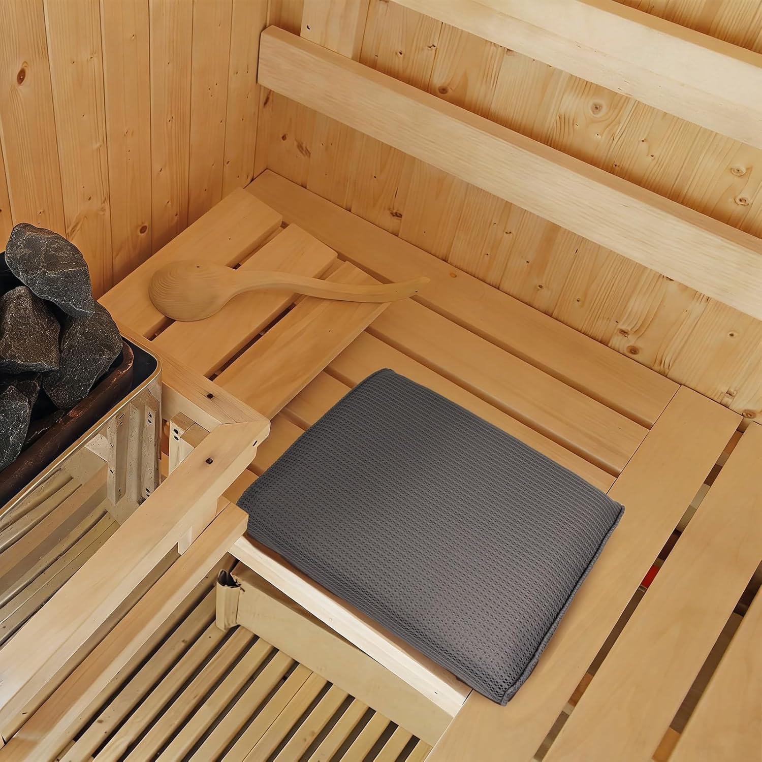 2 Pack Sauna Seat Cushions, 2'' Waterproof High Resilience Seat Pad for Infrared Sauna, Shower Chair & Spa, Heat Mat Accessories (Gray)