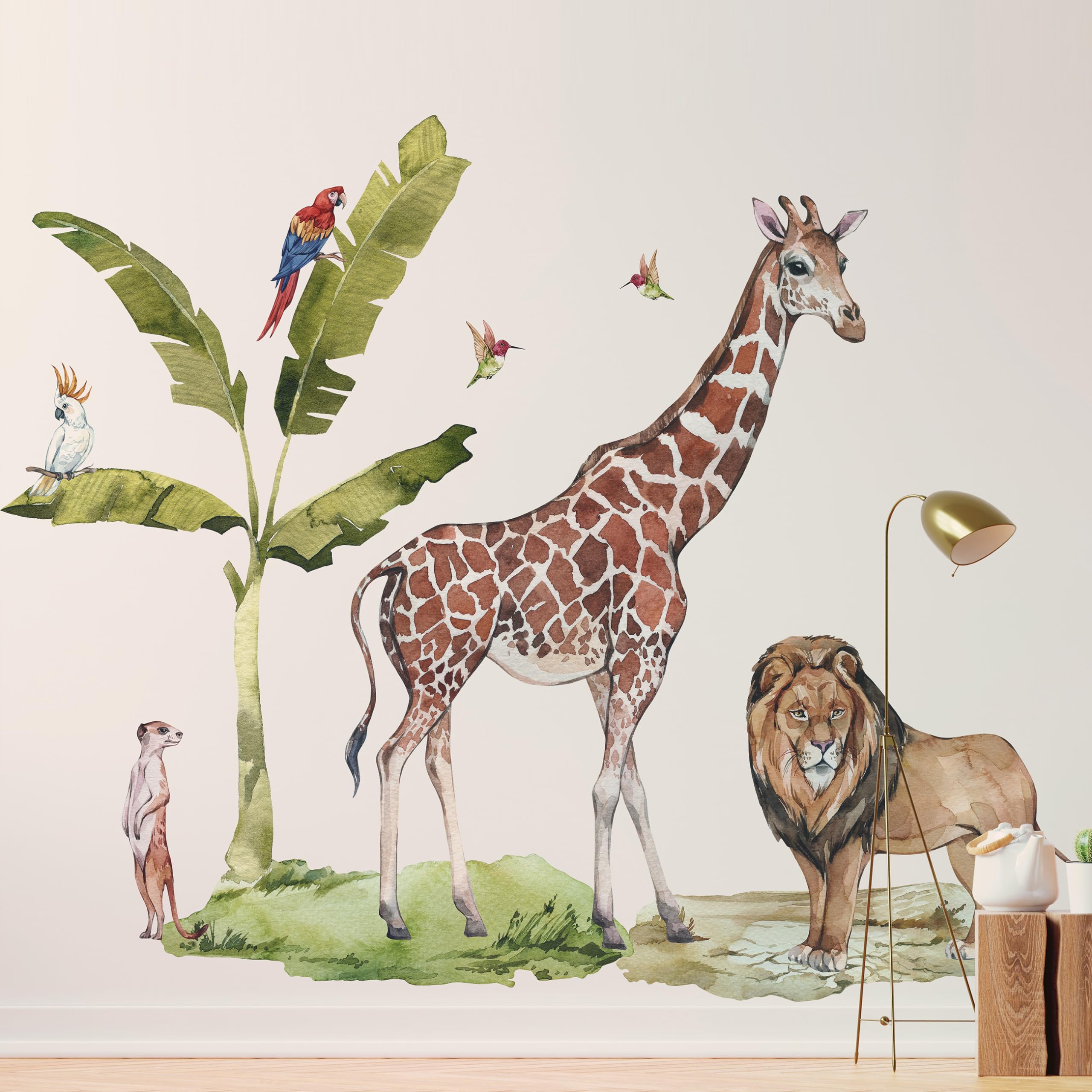 Sticker mural motif animaux de safari pour eveiller l'imagination de vos enfants