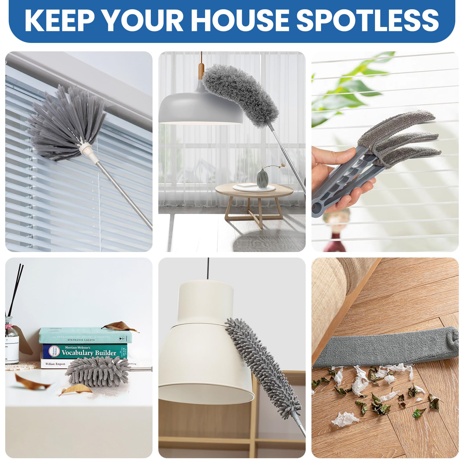 Kit Plumeau Télescopique 7 Pièces ZZXLOPEZ 240cm - Dépoussiérage Complet Maison Et Voiture