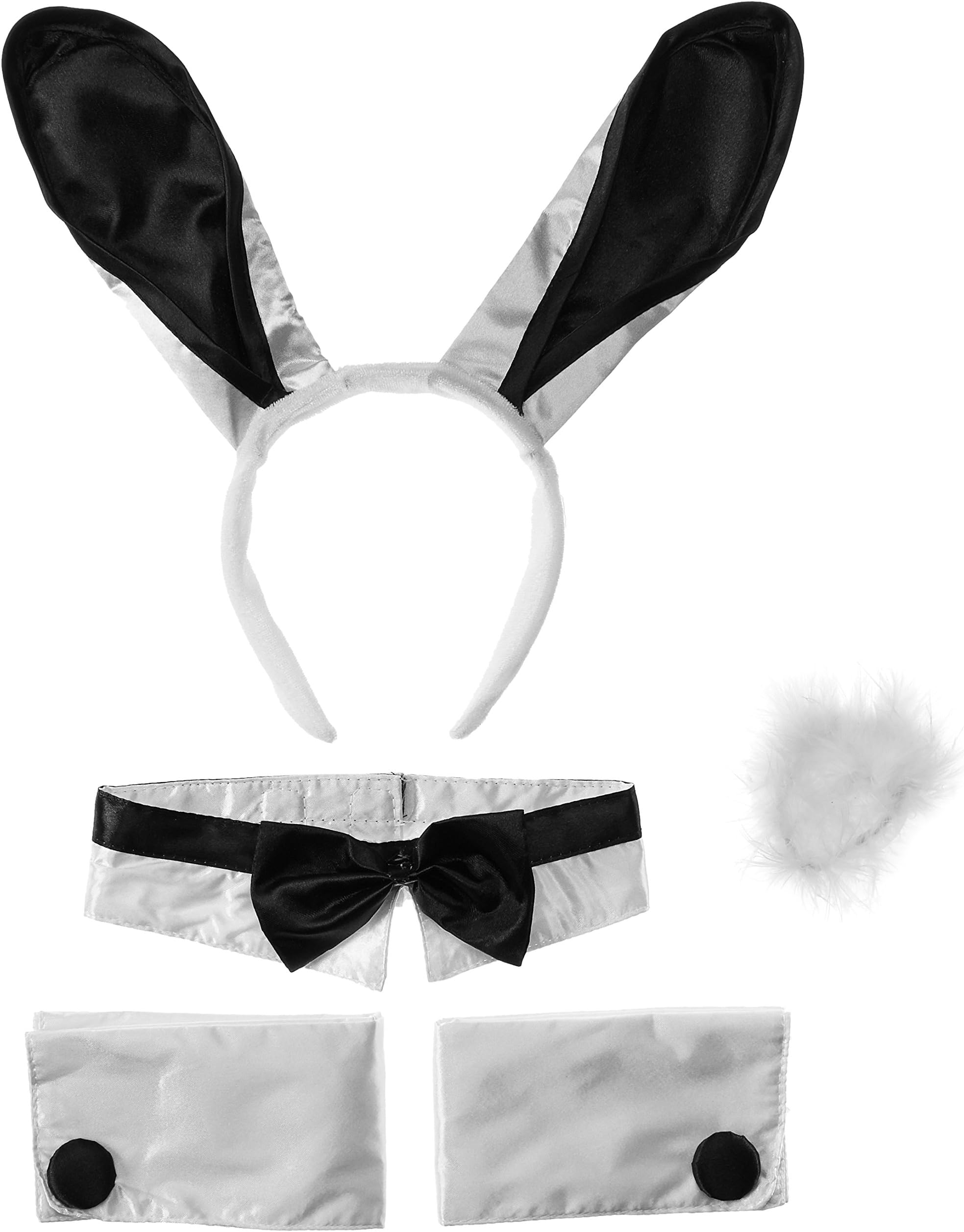 Jacobson Hat Company Women's Adult Black and White Bunny Set, Black/White, One Size