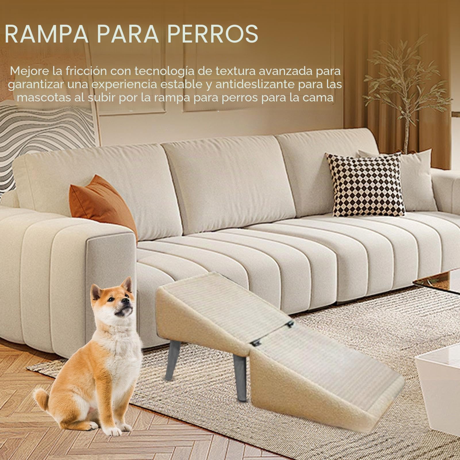 Rampa para perros, sofá, cama, rampa de madera, antideslizante, escalera para perros, plegable, multifuncional, escalera para gatitos, antideslizante, rampa para mascotas para perros pequeños y perros