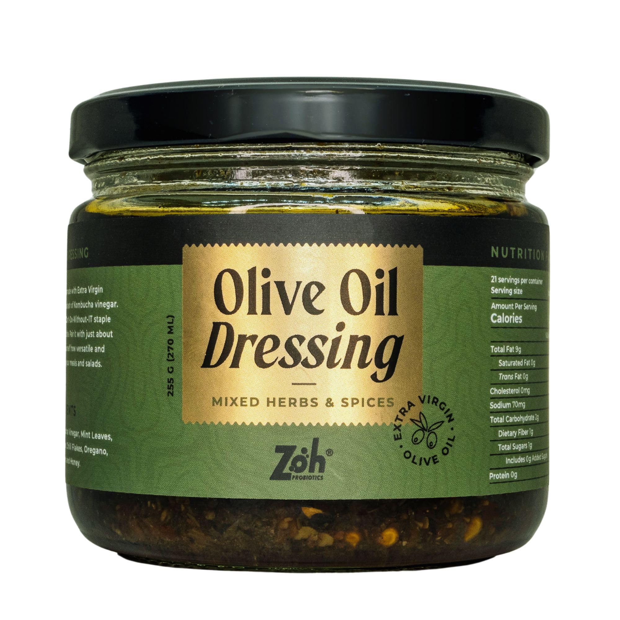Zoh Olive Oil Dressing with Mixed Herbs & Spices – Extra Virgin Olive Oil, Kombucha Vinegar, Mint, Garlic – Perfect for Salads & Marinades (285 ml) (Mixed Herbs & Spices) (B0D4JXYLJK) Amazon Price History, Amazon Price Tracker