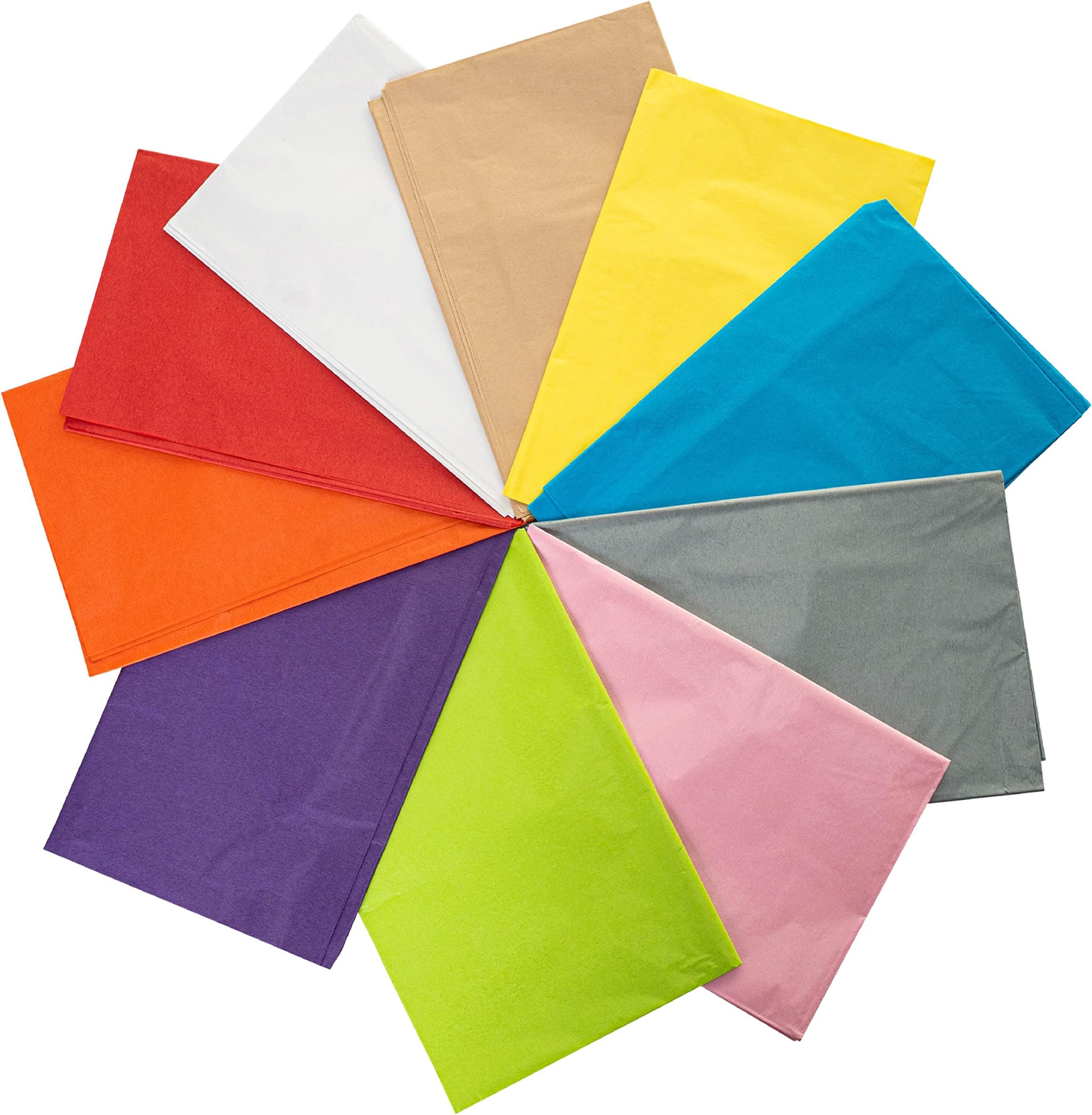 SOLSTM Coloured Tissue Paper - 50 Large Sheets (66 x 50cm) in 10 Assorted Colours - Acid Wrapping Paper, Basket Filler, Packing Tissue Paper - for Arts and Crafts, Gift Bags
