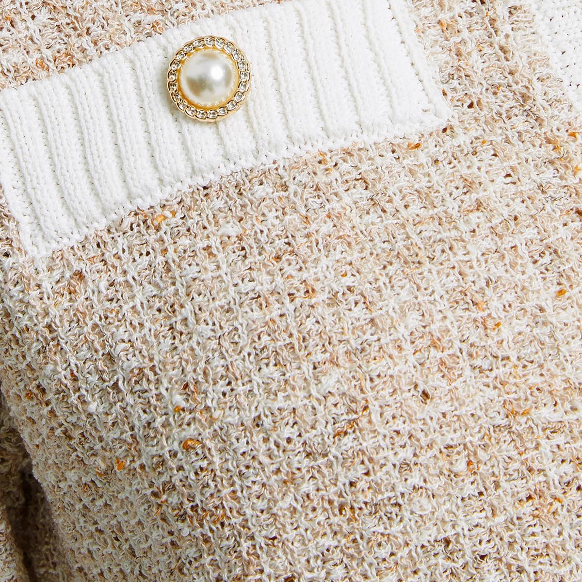 URBAN REVIVO Womens Short Sleeve Cardigans Tops Summer Button Up Work Cropped Sweater Shirts 2025 - Image 8