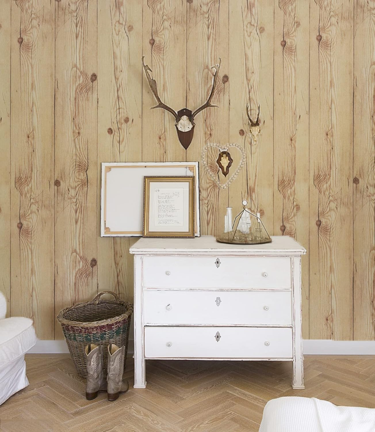 EeeComing Weathered Wood Wallpaper Stick and Peel Wood Contact Paper Wood Plank Removable Wallpaper Wood Look Wall Paper Rustic Reclaimed Distressed 78.7”x17.7”