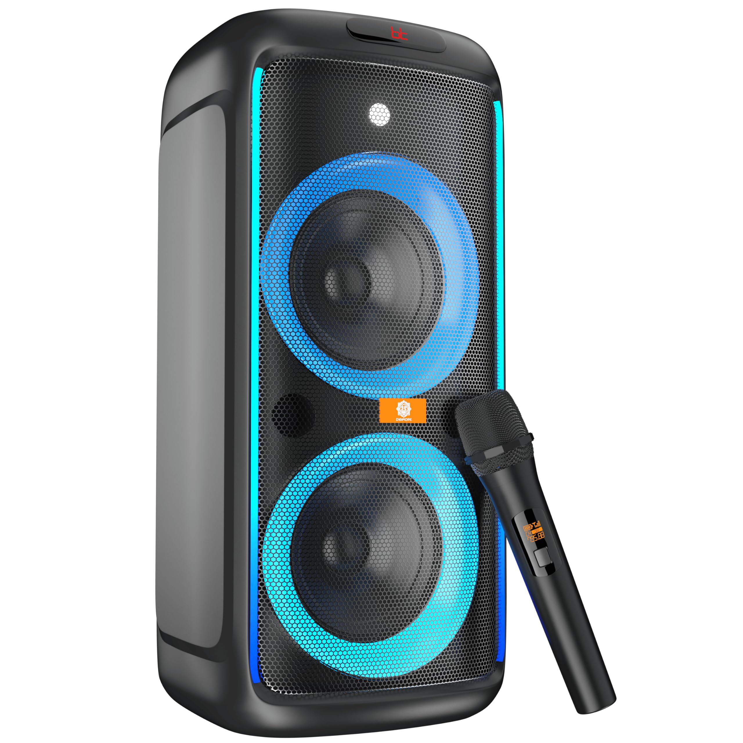 DIGIMORE PartyBox 120W Speaker with Mic| Heavy Bass | RGB Party Light | 10 hour PLaytime | Mic Input, Type-C Charging | TWS Pairing | Bluetooth 5.3/USB/TF/AUX | Wireless Outdoor Party Speaker (D-1362)-image-9