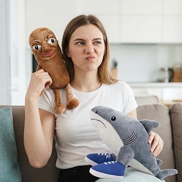 2PC 18in Tung Tung Tung Sahur Plushies, Italian Brainrot Figures, Steal A Brainrot Toys, 14in Tralalero Tralala, Kids Birthday Gifts for Party Favors Decorations