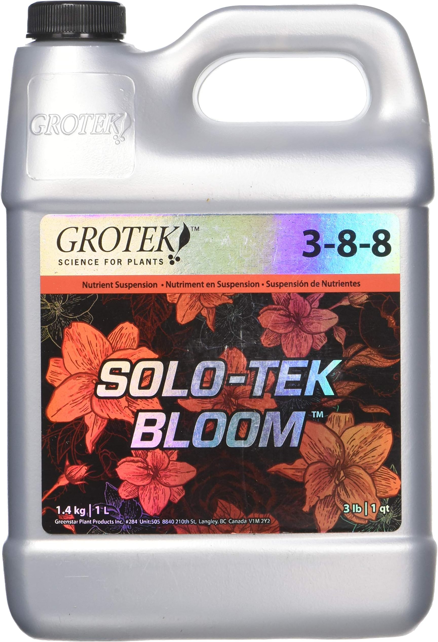 Grotek GT10104364 Solo Tek Bloom Plant Nutrient, 1L