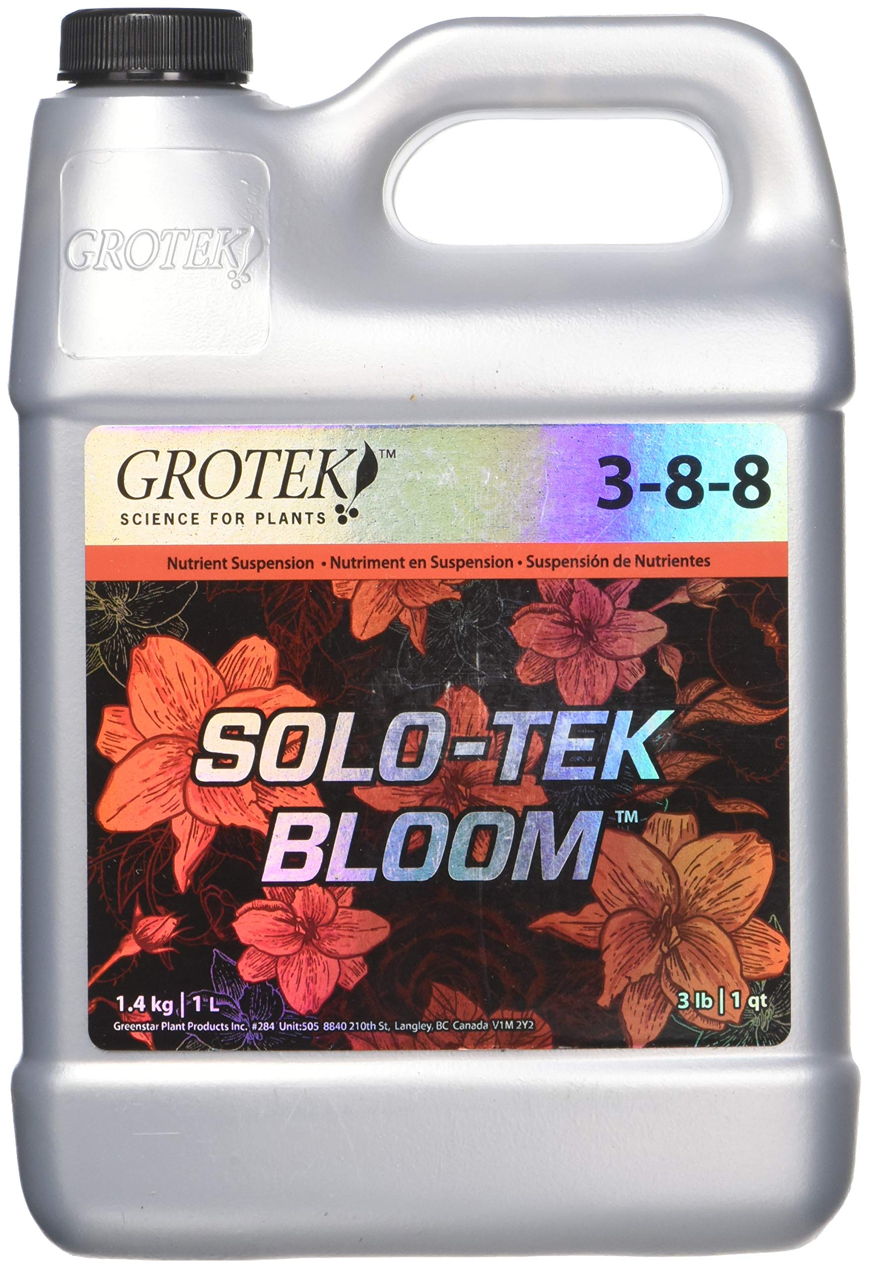 Grotek GT10104364 Solo Tek Bloom Plant Nutrient, 1L
