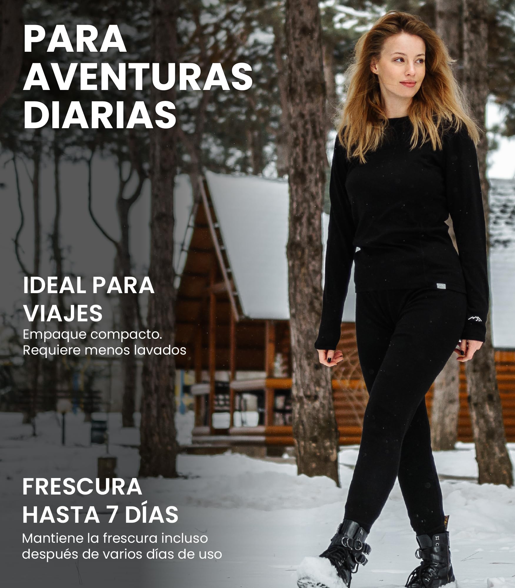 Merino.tech Lana Merino Pantalones Mujer - 100% Merino Pantalon Termico Mujer Ligero, Medio, Pesado con Calcetines