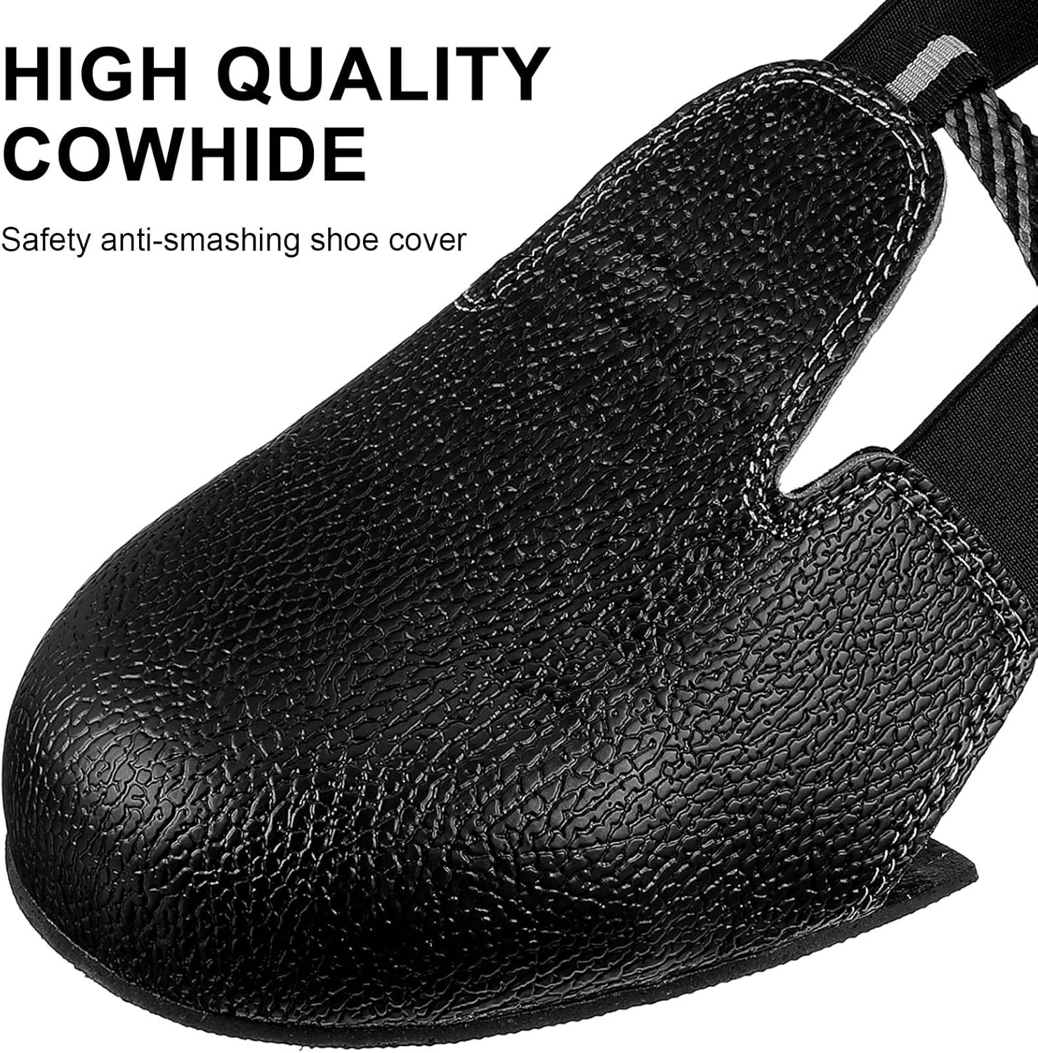 EXCEART Steel Toe Cap 1 Pair Safety Shoe Caps Universal Anti- smash Leather Shoes Covers Overshoes Accessories with Adjustable Strap for Industry Workplace