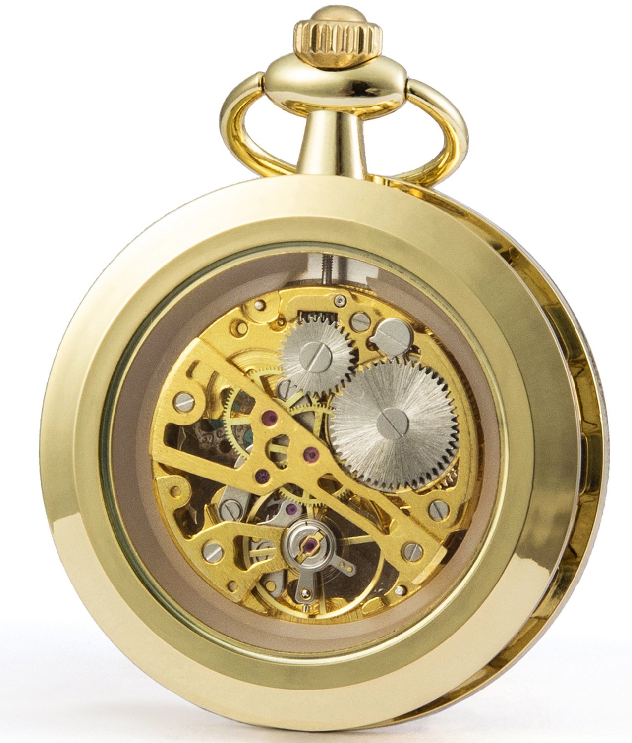 SEWOR Nouveau Design Unique Face à la Main mécanique Vent Montre de Poche complète Sliver