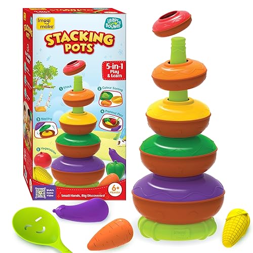 Imagimake Stacking Pots Toys | Leaps & Bounds 6+ Month
