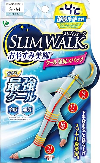Amazon Co Jp スリムウォーク Slim Walk おやすみ美脚クール美尻スパッツ ライトブルー Mlサイズ Cool Compression Open Toe Socks For Night Tightish Fit Long Type Right Blue Ml 着圧 スパッツ 夏用 ファッション