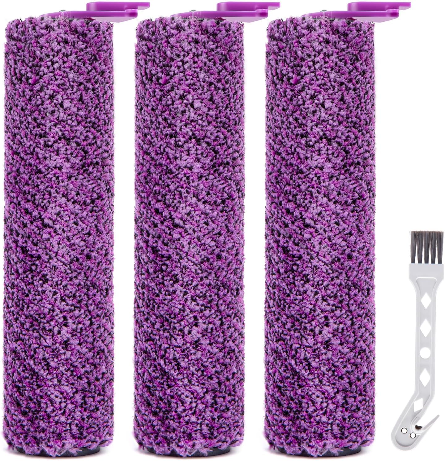 3 Pack SD201 Roller Brush Replacement Parts Compatible with Shark Steam Pickup 3-in-1 Steam Mop SD200, SD201, SD201C, SD201Q, SD205,3 Brush Roll, 1 Cleaning Brush