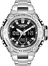 Carlington Resin Analog-Digital Sports Watch Chronograph,Dual Time,Alarm,Stopwatch,Water-Resistant,Shock-Resistant,Back Light Display- The Perfect Watch for Men&Boys-CT 9107 Series