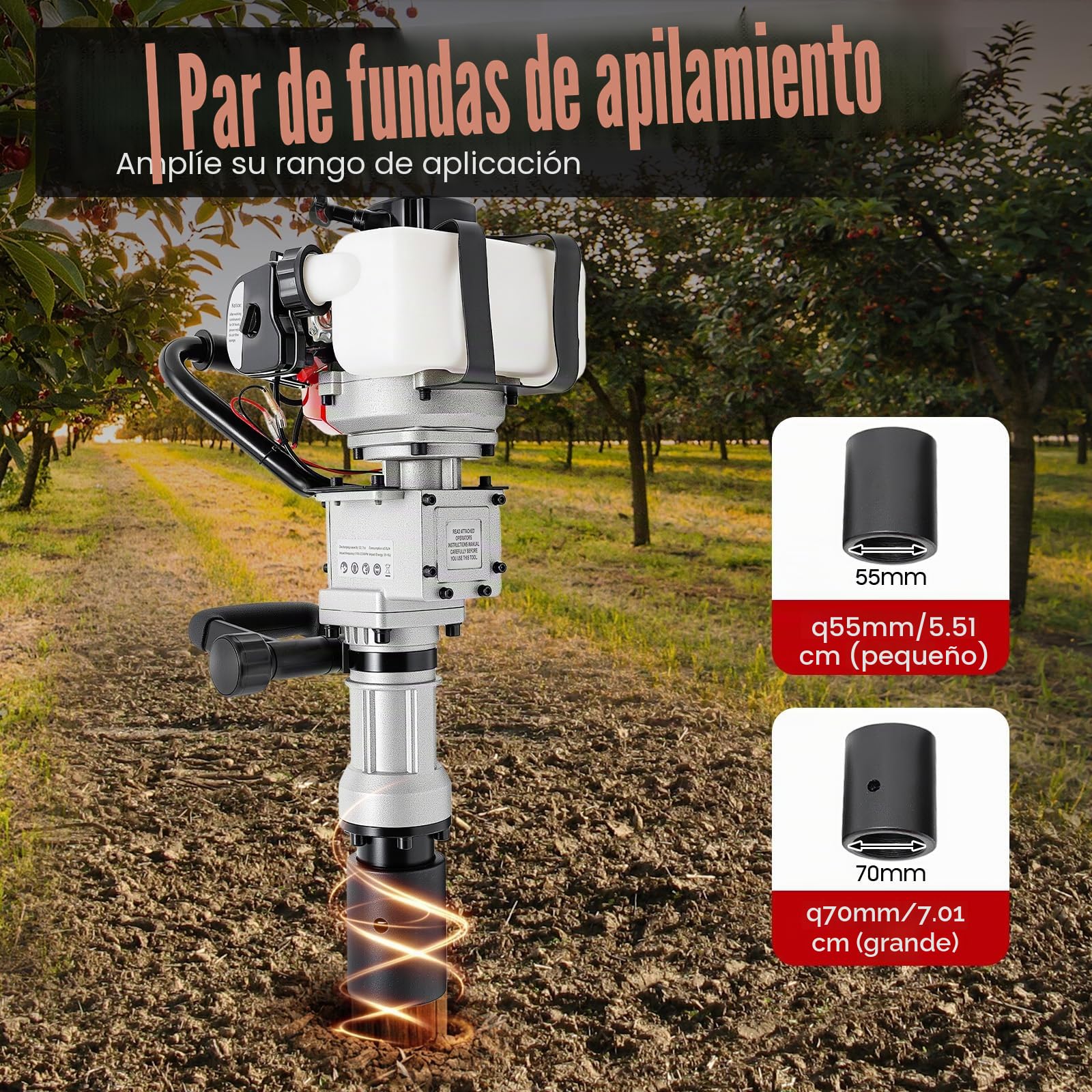 Acampador 2 en 1 con cabezal de conversión (martillo de demolición), motor de gasolina de 2 tiempos, 32,7 cc