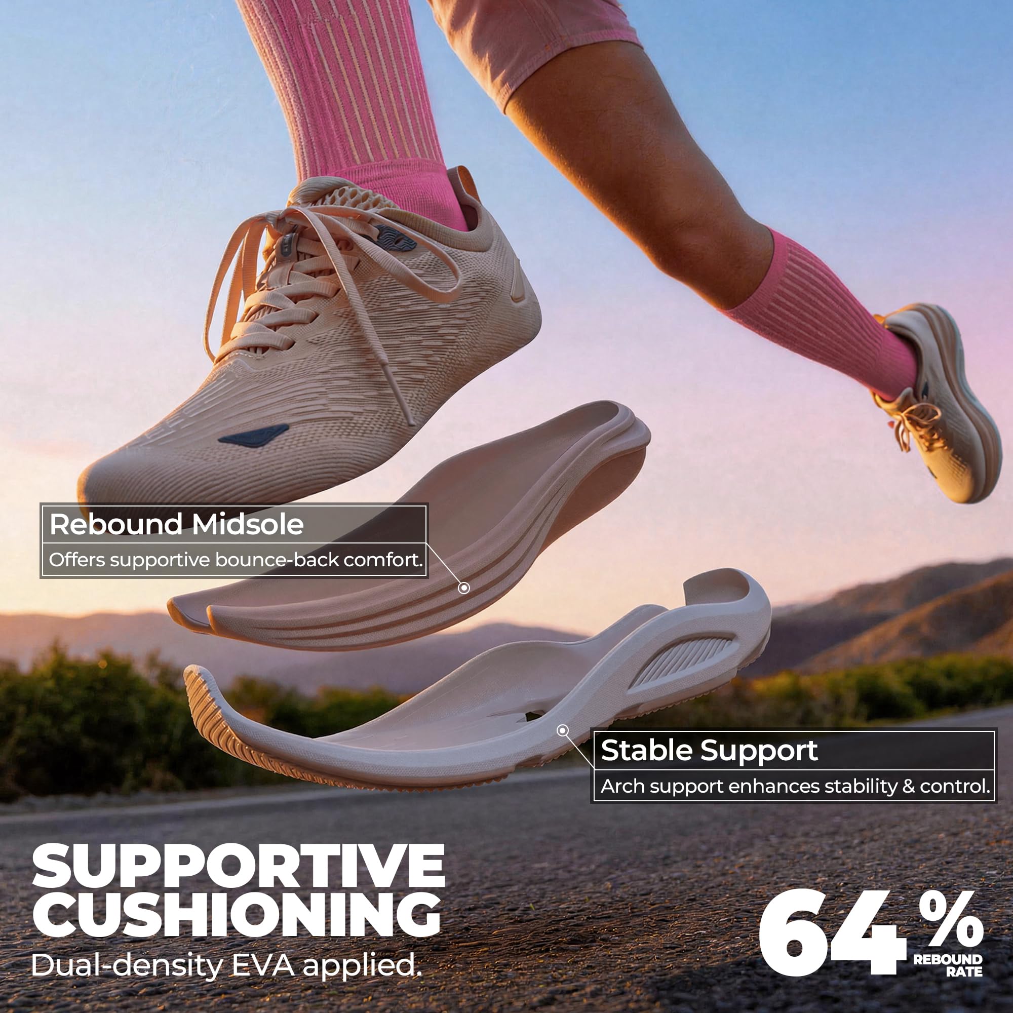 ALLSWIFIT Damskie buty do chodzenia, poduszka do biegania, tenisówki, antypoślizgowe, wygodne, oddychające, trening, siłownia, sport, sportowe, modne trampki, Koralowy róż, 40 EU