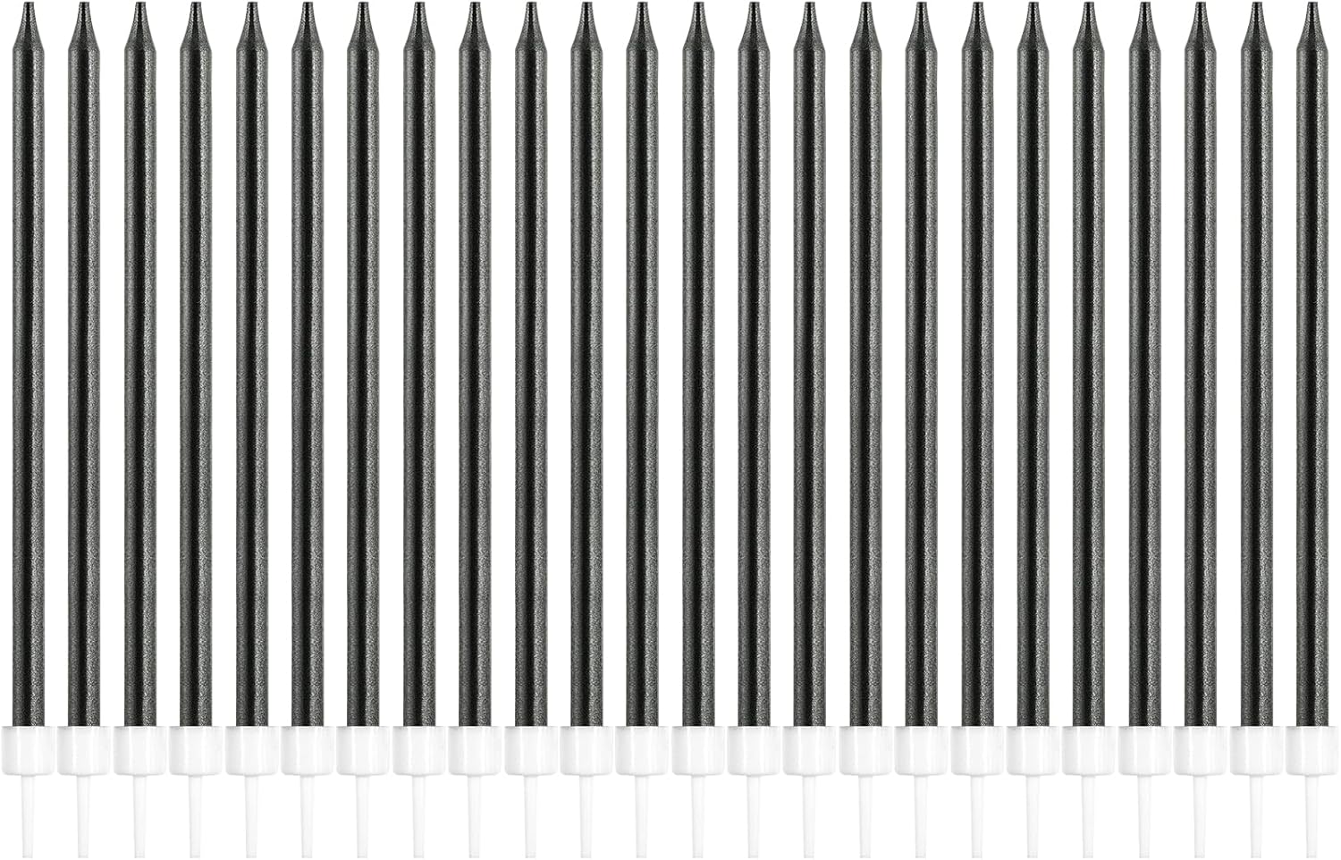 LITAUS, Cake Candles Black, 24 Count Birthday Candles