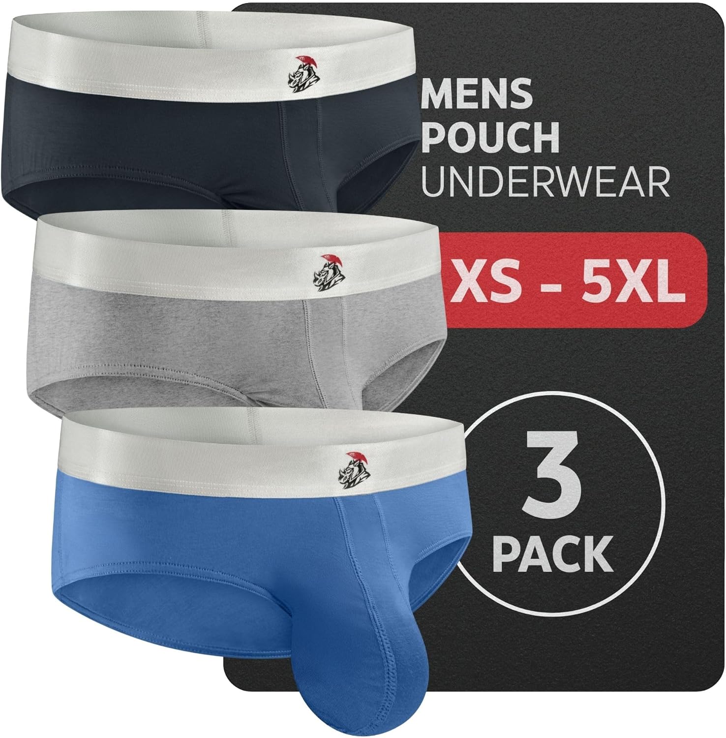 Real Men Nylon & Modal Briefs for Men with ABCD Pouch - 1, 3 and 6 Packs - Brushed Nylon and Rhino Fit - XS to 5XL - Image 3