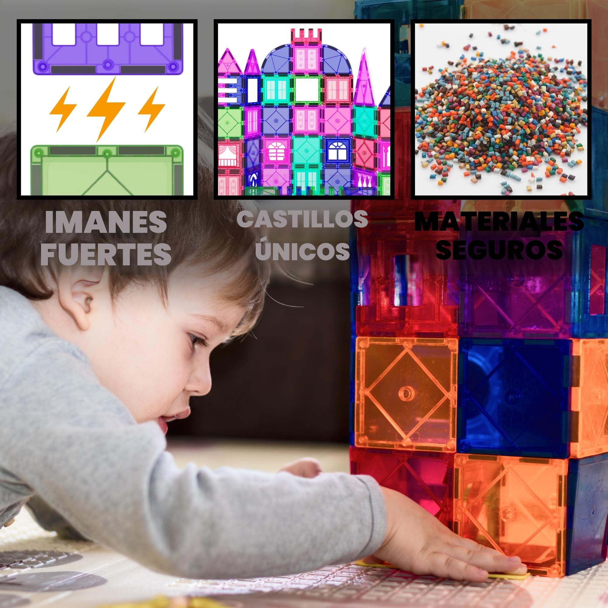 Desire Deluxe - Juego de bloques magnéticos de construcción para niños (100 piezas) - Aprender con imanes STEM - Juguete educativo de construcción para niños de 3 años en adelante - Desarrollo
