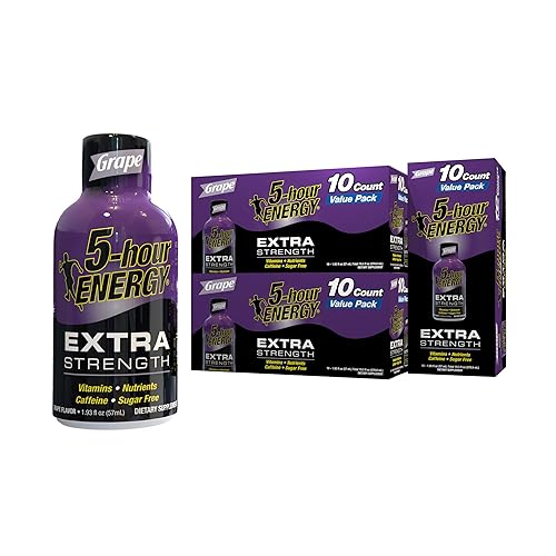 Miniatura 1 de Disparos energéticos de 5 horas de resistencia adicional sabor a uva 30 unidades