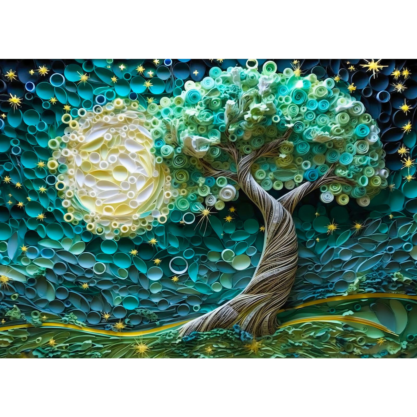 TangComplete - Tree of Life Puzzles for Adults 1000 Pieces, Jigsaw Puzzles for Adults 1000 Piece, Challenging Game Toys, Impossible Puzzle, Family Decoration Puzzle