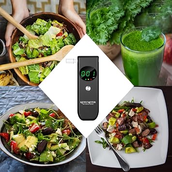 Ketone Meter & Breath Analyzer Professional Ketone Breath Testing & Monitoring - Portable Breath Ketosis Meter Digital Ketosis Breath Tester for Testing ketosis with 10 Mouthpieces