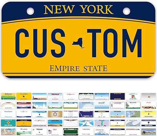 Miniatura 57 de Mini placas de matrícula, placas de matrícula personalizadas, personalizadas para automóvil, bicicletas, ATV, automóvil de niños, carrito de golf,