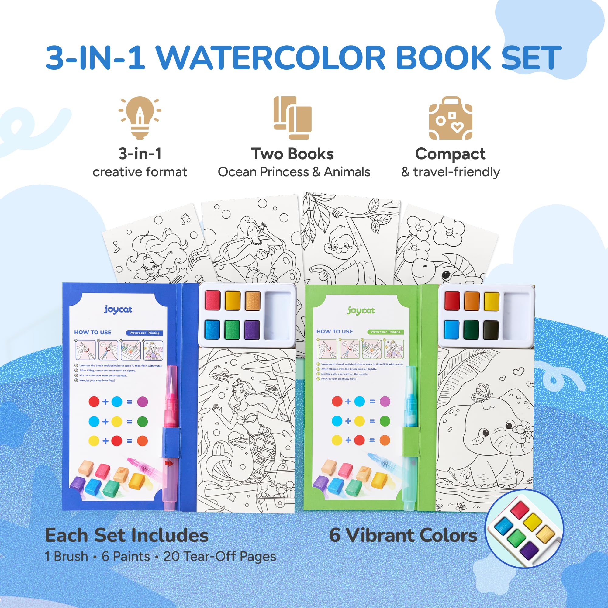 JoyCat Paint with Water Coloring Books for Kids -2