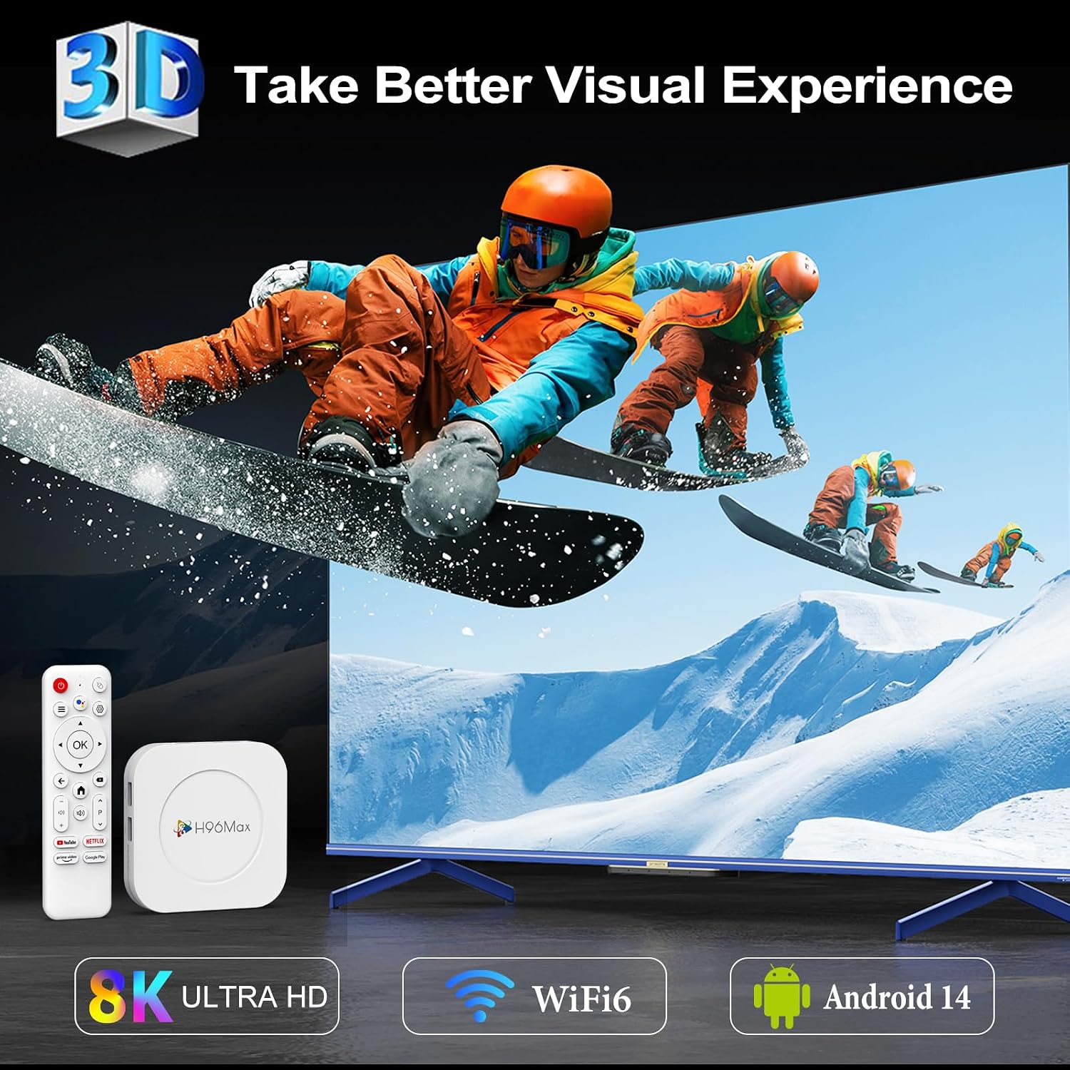 GimeBox H96 Max M1 Plus TV Box 3D Visual Experience