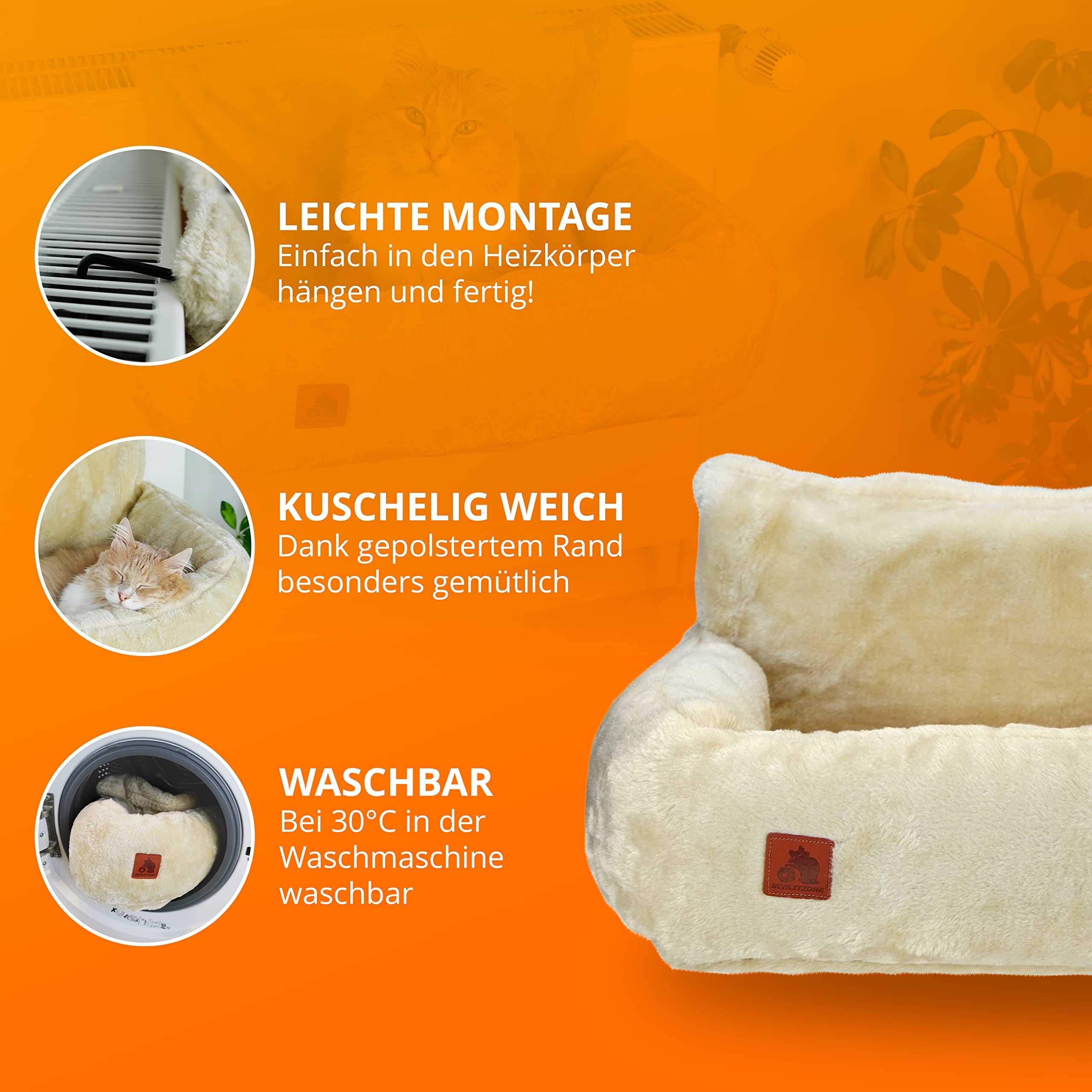 Lucky | legowisko dla kota Premium | przytulna leżanka grzewcza dla kotów