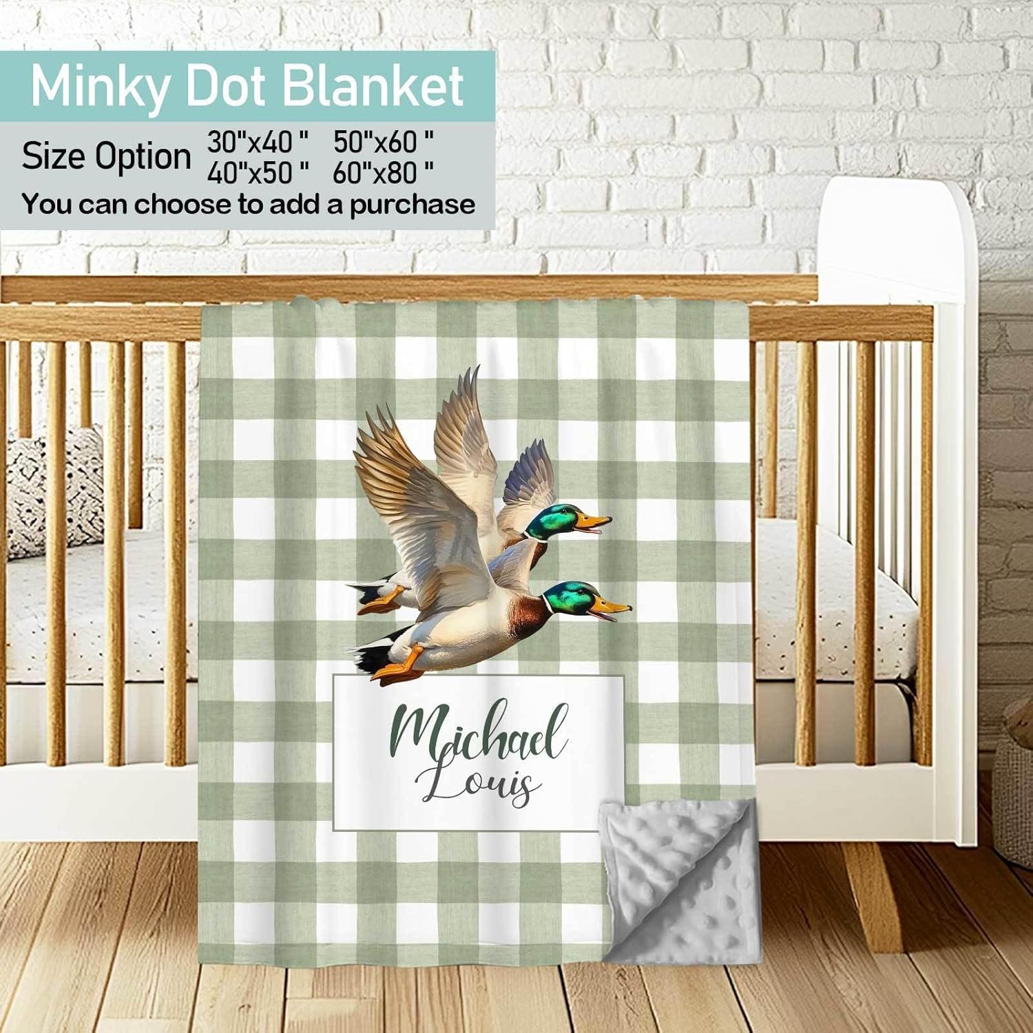Wild Ducks Personalized Crib Sheet for Baby Boys and Girls – Custom Name Fitted Mattress Sheet, Soft Nursery Bedding for Newborn, Infant, Toddler Beds