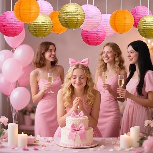 Miniatura 232 de BEISHIDA Faroles de papel redondos amarillos de 12 pulgadas, decorativos, colgantes, asiáticos, chinos, japoneses, lámpara para cumpleaños