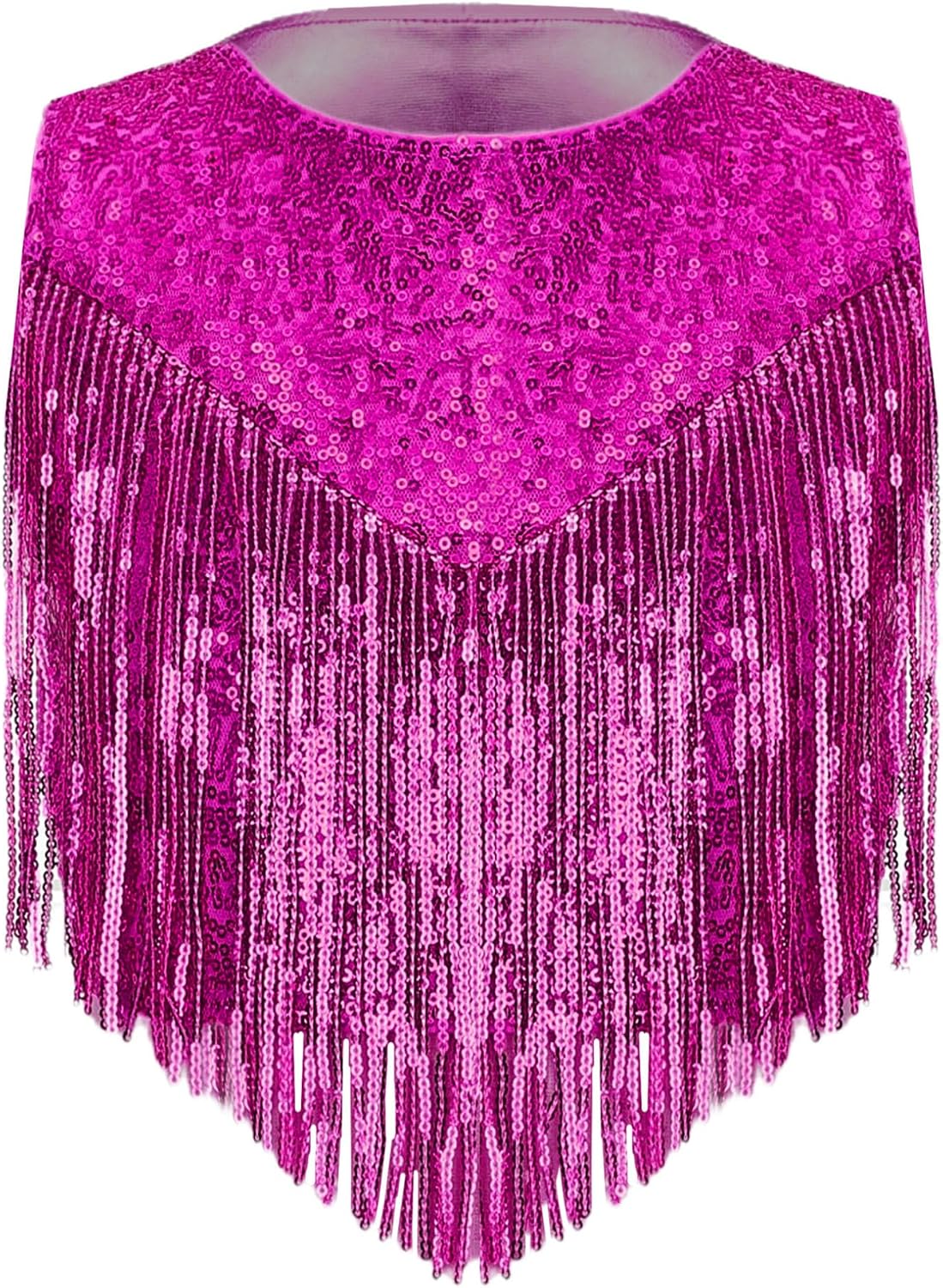 Girls 70s Disco Outfit Cowgirl Fringe Crop Top with Metallic Pants Set