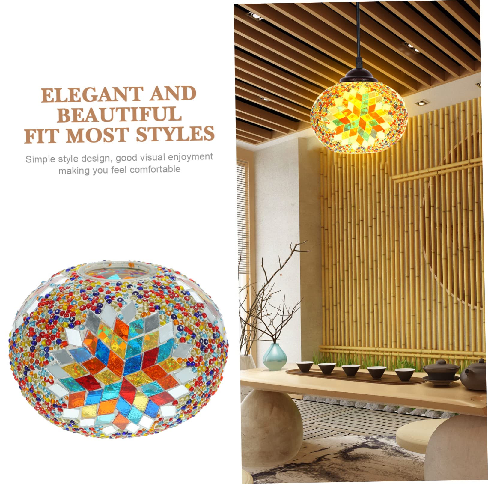 Artibetter 2 piezas Pantalla de Vidrio para Lámpara Turca Estilo Accesorio de para Lámparas de Mesa Pared y Techo Protección y Decoración Fácil Instalación