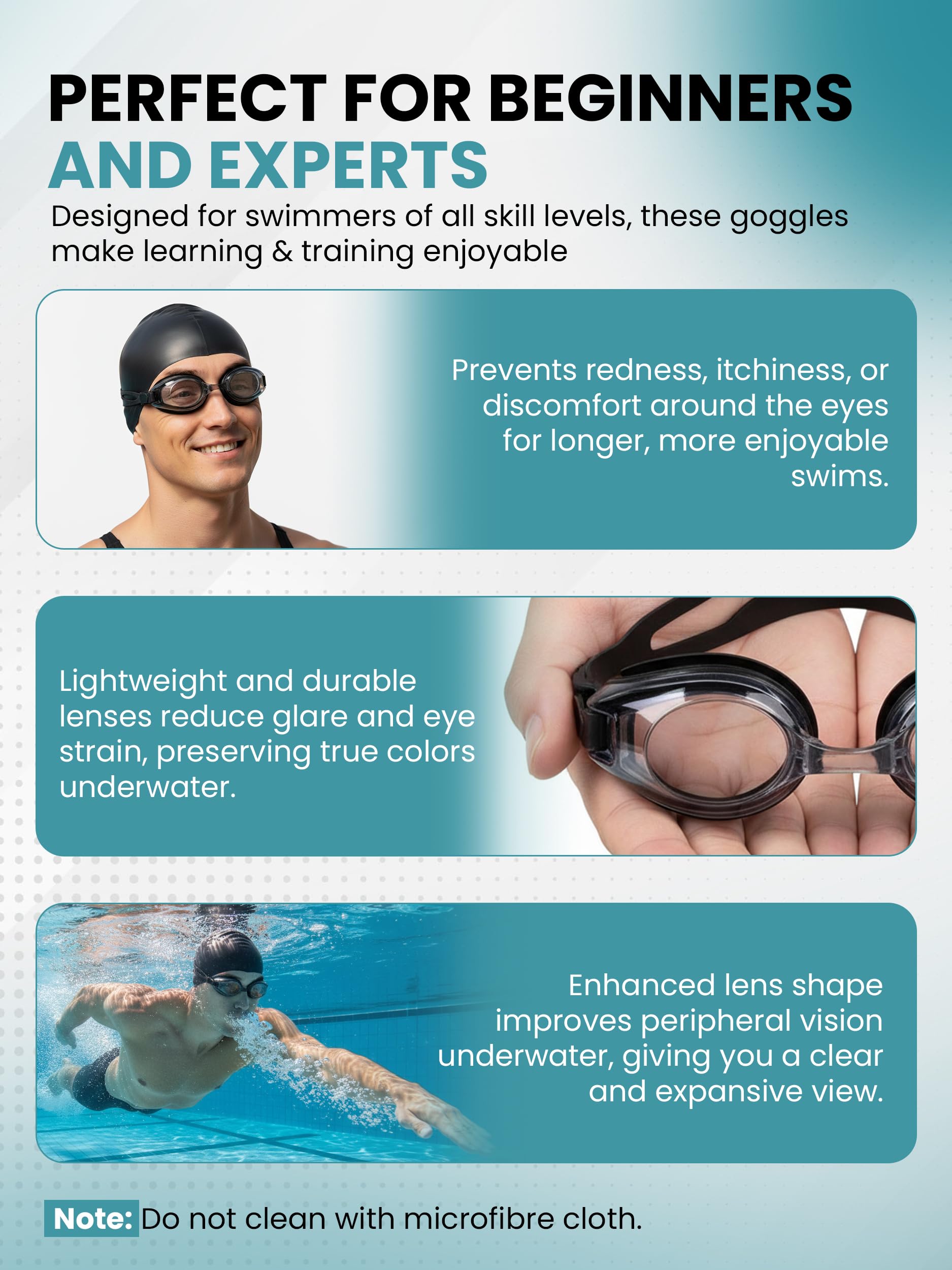 SPORTS WORLD VISION Occhialini da nuoto ottici | Occhialini da sub unisex impermeabili per adulti con diottrie positive e negative | Protezione UV antiappannamento, visione chiara e grandangolare