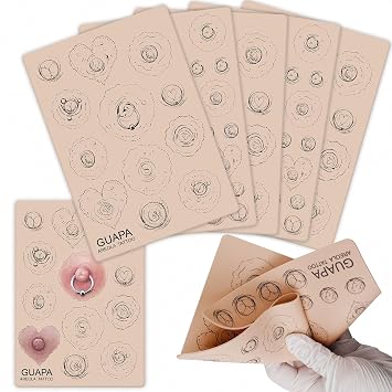 Guapa Areola Micropigmentation Training Practice Pad Realistic Silicone Skin for Tattooing and Permanent Makeup Professionals Pink 2PCS