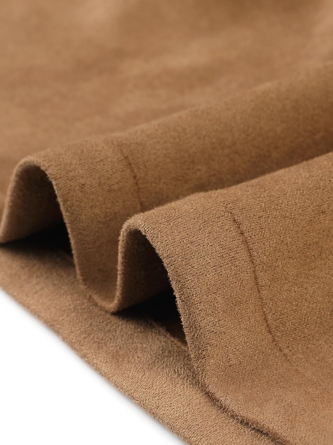 Agnes Orinda Plus Size Faux Suede Trench Jacket For Women Notch Lapel Long Sleeve Fall Winter Long Jacket Coats - Image 5